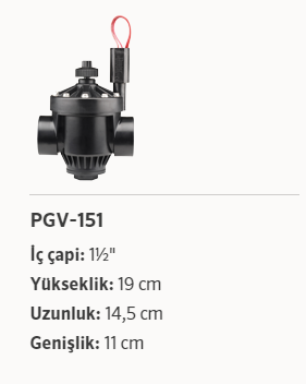 Hunter PGV-151-G-B Solenoid Vana Elektrikli 1,5’’ 24 Volt