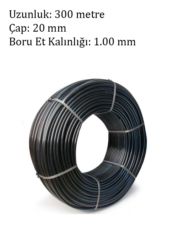 Damla Plast Damlama Sulama Borusu 300 Metre PE 20 mm 1.0 mm