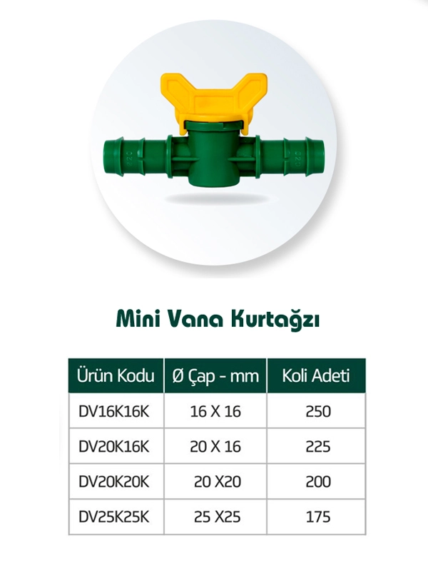 Kondrip Kurtağzı Mini Damla Sulama Akış Kontrol Vanası