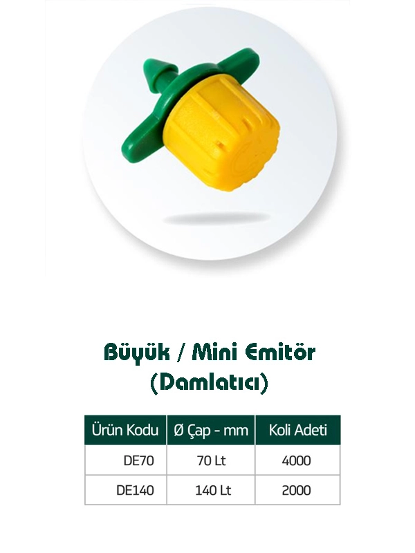 Kondrip Ayarlanabilir Damlatıcı 0-140 L/S Akış Kontrollü