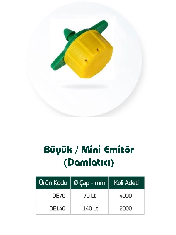 Kondrip Ayarlanabilir Damlatıcı 0-70 L/S Akış Kontrollü