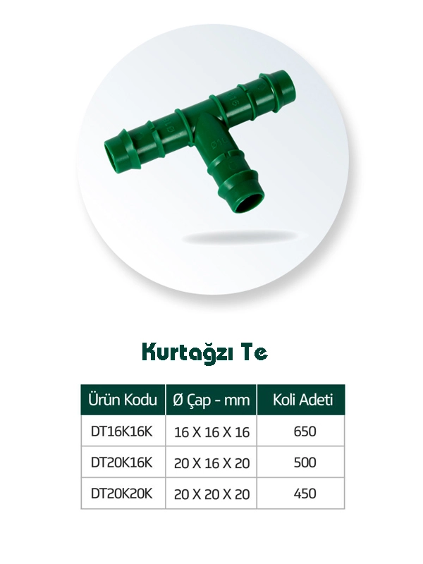 Kondrip Kurtağzı TE Plastik Damlama Boru Bağlantısı